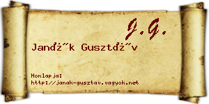 Janák Gusztáv névjegykártya